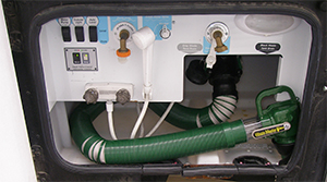 waste master sewer hose connected to motorhome
