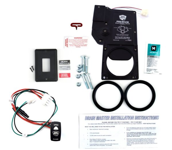 Drain Master Electronic RV Waste Valve Kit with Switch Pt. 5202