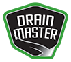 Drain Master Logo Green border with arrow pointing outward