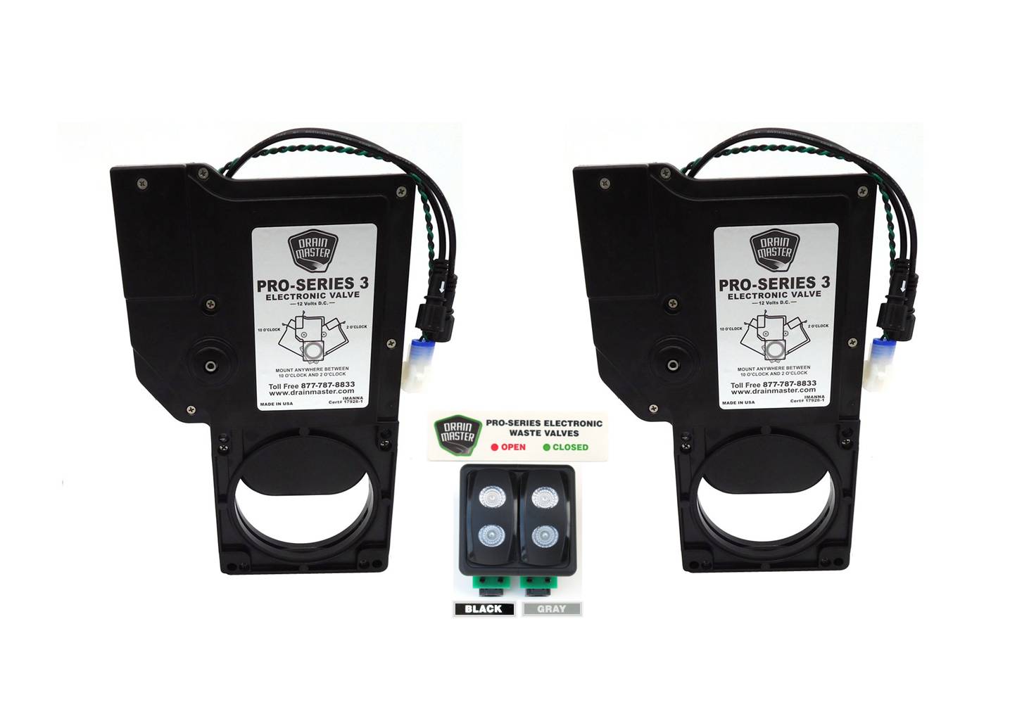 Drain Master Pro-Series Electronic Waste Valves for your RV Holding Tanks