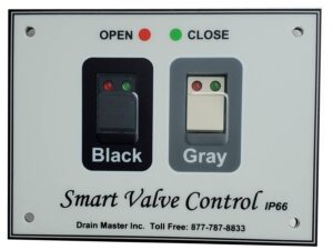 photo of double switch panel for rv waste valve